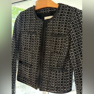 Michael Kors Wool Black White Tweed Blazer Jacket - 8